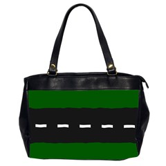 Road Street Green Black White Line Office Handbags (2 Sides)  by Mariart