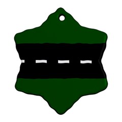 Road Street Green Black White Line Snowflake Ornament (two Sides) by Mariart