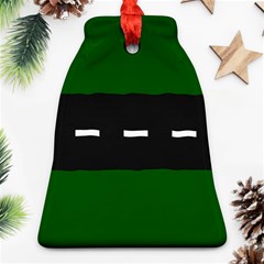 Road Street Green Black White Line Bell Ornament (two Sides) by Mariart