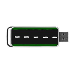 Road Street Green Black White Line Portable Usb Flash (two Sides)