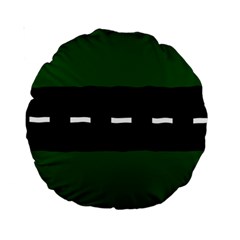 Road Street Green Black White Line Standard 15  Premium Round Cushions by Mariart