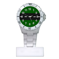 Road Street Green Black White Line Plastic Nurses Watch by Mariart