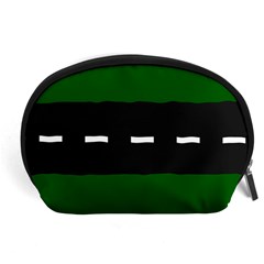 Road Street Green Black White Line Accessory Pouches (large)  by Mariart