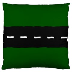 Road Street Green Black White Line Large Flano Cushion Case (two Sides)