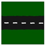 Road Street Green Black White Line Large Satin Scarf (Square) Front