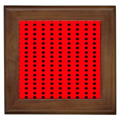 Red White Black Hole Polka Circle Framed Tiles