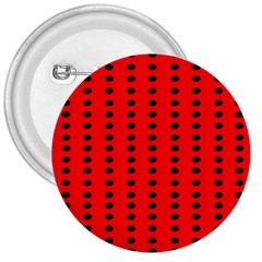 Red White Black Hole Polka Circle 3  Buttons by Mariart