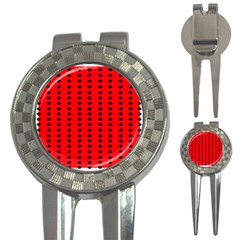 Red White Black Hole Polka Circle 3-in-1 Golf Divots by Mariart