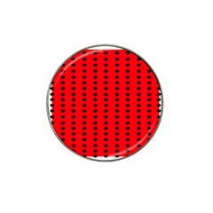 Red White Black Hole Polka Circle Hat Clip Ball Marker (4 Pack) by Mariart