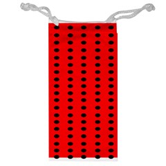 Red White Black Hole Polka Circle Jewelry Bag by Mariart