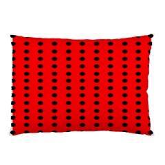 Red White Black Hole Polka Circle Pillow Case by Mariart