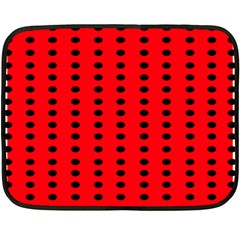 Red White Black Hole Polka Circle Fleece Blanket (mini) by Mariart