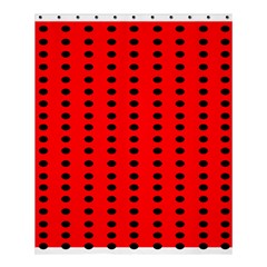 Red White Black Hole Polka Circle Shower Curtain 60  X 72  (medium)  by Mariart