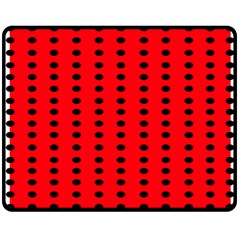 Red White Black Hole Polka Circle Double Sided Fleece Blanket (medium)  by Mariart