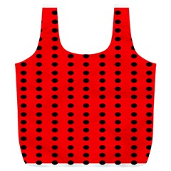 Red White Black Hole Polka Circle Full Print Recycle Bags (l)  by Mariart