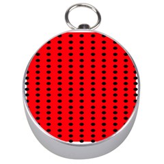 Red White Black Hole Polka Circle Silver Compasses by Mariart