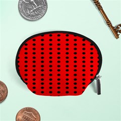 Red White Black Hole Polka Circle Accessory Pouches (small)  by Mariart