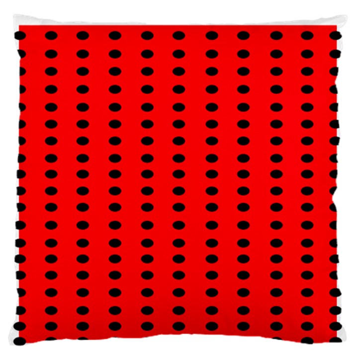 Red White Black Hole Polka Circle Standard Flano Cushion Case (One Side)