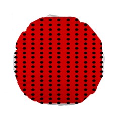 Red White Black Hole Polka Circle Standard 15  Premium Flano Round Cushions by Mariart