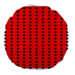 Red White Black Hole Polka Circle Large 18  Premium Flano Round Cushions Back