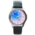 Horoscope Compatibility Love Romance Star Signs Zodiac Round Metal Watch Front