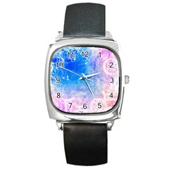 Horoscope Compatibility Love Romance Star Signs Zodiac Square Metal Watch by Mariart