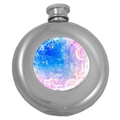 Horoscope Compatibility Love Romance Star Signs Zodiac Round Hip Flask (5 Oz) by Mariart