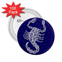 Scorpio Zodiac Star 2 25  Buttons (100 Pack)  by Mariart