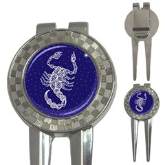 Scorpio Zodiac Star 3-in-1 Golf Divots