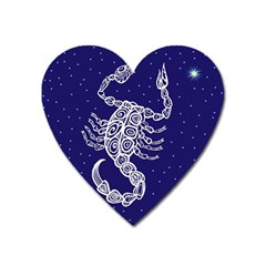 Scorpio Zodiac Star Heart Magnet