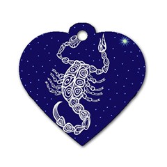 Scorpio Zodiac Star Dog Tag Heart (one Side) by Mariart