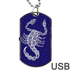 Scorpio Zodiac Star Dog Tag Usb Flash (two Sides)