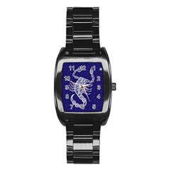 Scorpio Zodiac Star Stainless Steel Barrel Watch