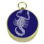 Scorpio Zodiac Star Gold Compasses Front