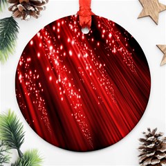 Red Space Line Light Black Polka Ornament (round) by Mariart