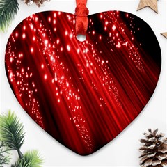 Red Space Line Light Black Polka Ornament (heart) by Mariart