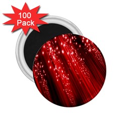 Red Space Line Light Black Polka 2 25  Magnets (100 Pack) 