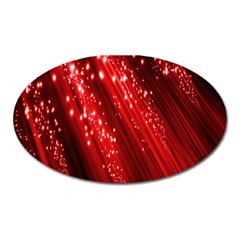 Red Space Line Light Black Polka Oval Magnet by Mariart