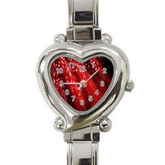 Red Space Line Light Black Polka Heart Italian Charm Watch by Mariart