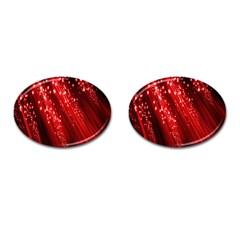 Red Space Line Light Black Polka Cufflinks (oval) by Mariart