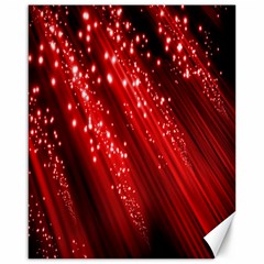 Red Space Line Light Black Polka Canvas 16  X 20   by Mariart