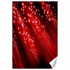 Red Space Line Light Black Polka Canvas 24  X 36  by Mariart