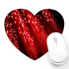 Red Space Line Light Black Polka Heart Mousepads by Mariart