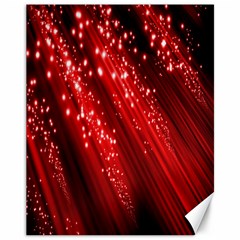 Red Space Line Light Black Polka Canvas 11  X 14   by Mariart