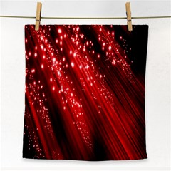 Red Space Line Light Black Polka Face Towel by Mariart