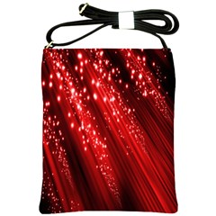 Red Space Line Light Black Polka Shoulder Sling Bags by Mariart