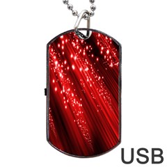 Red Space Line Light Black Polka Dog Tag Usb Flash (one Side)