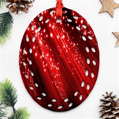 Red Space Line Light Black Polka Ornament (oval Filigree) by Mariart