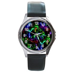 Saga Colors Rainbow Stone Blue Green Red Purple Space Round Metal Watch by Mariart