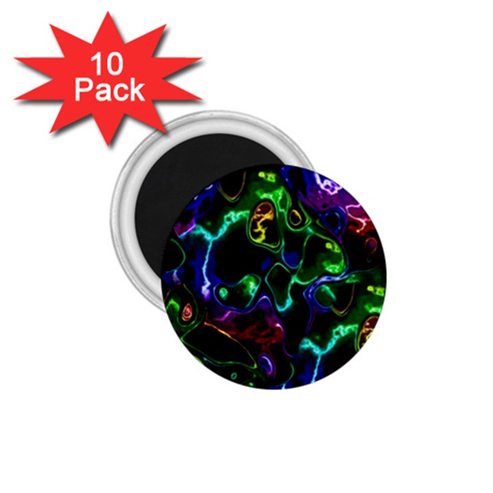 Saga Colors Rainbow Stone Blue Green Red Purple Space 1.75  Magnets (10 pack) 